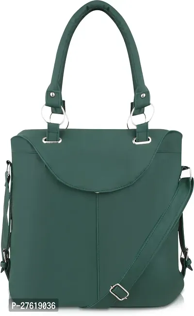 Fancy Green PU Solid Handbags For Women