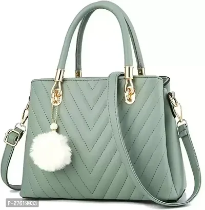 Fancy Green PU Solid Handbags For Women-thumb0