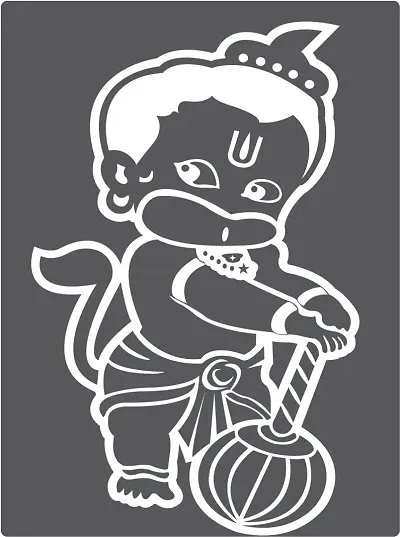 Indra Graphic Bal Hanuman PVC Vinyl Wall Sticker (Sticker Size 35 * 58 cm)  : Amazon.in: Home Improvement