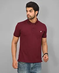 BENAVJI Men's 100% Cotton Regular Polo T-Shirt (Mustrad Maroon)(Size-XL)-thumb2