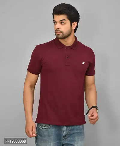 BENAVJI Men's 100% Cotton Regular Polo T-Shirt (Mustrad Maroon)(Size-XL)-thumb3