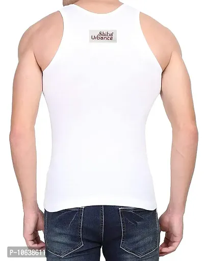Urbance Shiba Men's Premium Cotton Vest Pack of 3 White-thumb3