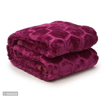 Comfortable Magenta Wool Textured Blanket-thumb0