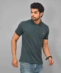 BENAVJI Men's 100% Cotton Regular Polo T-Shirt (Forest Green)(Size-2XL)-thumb2