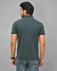 BENAVJI Men's 100% Cotton Regular Polo T-Shirt (Forest Green)(Size-2XL)-thumb1