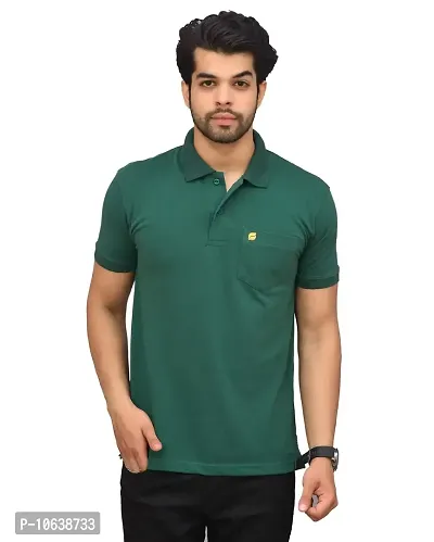 BENAVJI Men's 100% Cotton Regular Pocket Polo Shirt