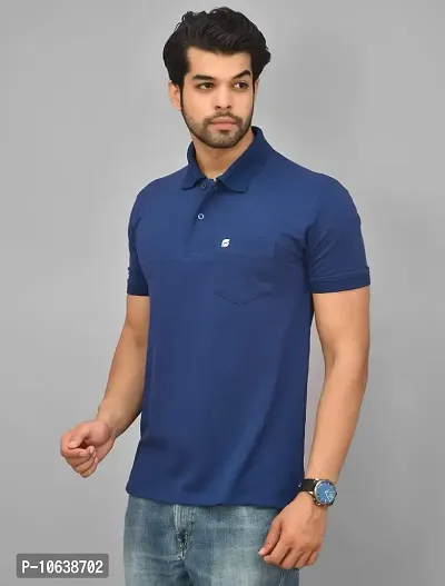 BENAVJI Men's 100% Cotton Regular Pocket Polo Shirt-thumb3