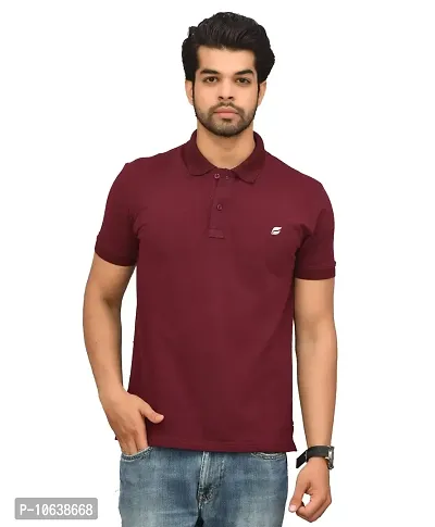 BENAVJI Men's 100% Cotton Regular Polo T-Shirt (Mustrad Maroon)(Size-XL)-thumb0