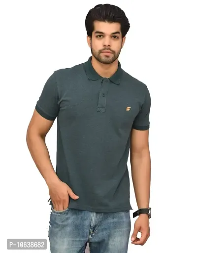 BENAVJI Men's 100% Cotton Regular Polo T-Shirt (Forest Green)(Size-2XL)