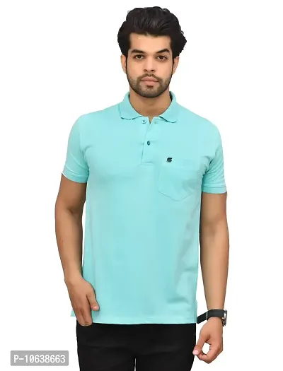 BENAVJI Men's 100% Cotton Regular Pocket Polo Shirt-thumb0