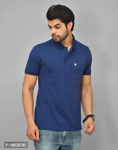 BENAVJI Men's 100% Cotton Regular Pocket Polo Shirt-thumb2