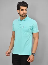 BENAVJI Men's 100% Cotton Regular Pocket Polo Shirt-thumb2