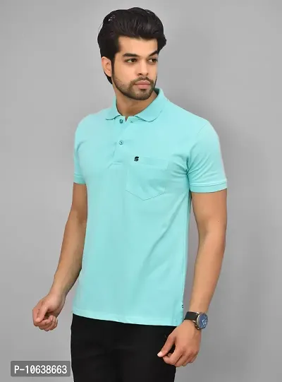 BENAVJI Men's 100% Cotton Regular Pocket Polo Shirt-thumb3