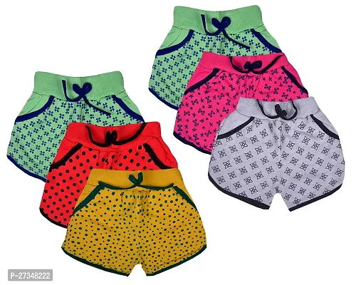 Comfortable Girls Printed Cotton Shorts Pack Of 6
