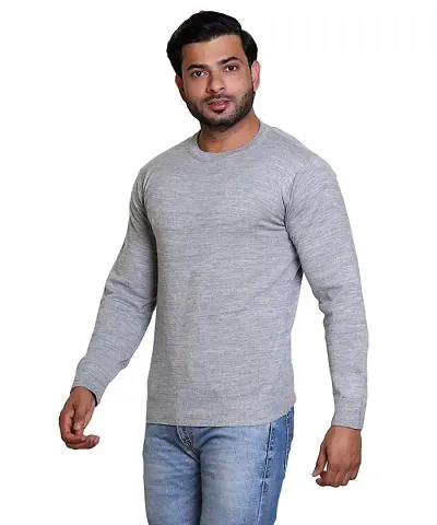 Stylish Acrylic Solid Long Sleeves Pullover Sweater For Men