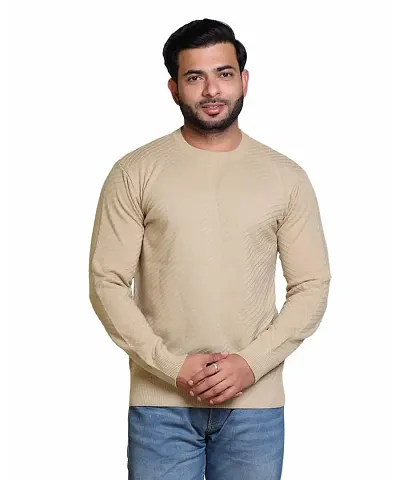 Stylish Acrylic Solid Long Sleeves Pullover Sweater For Men