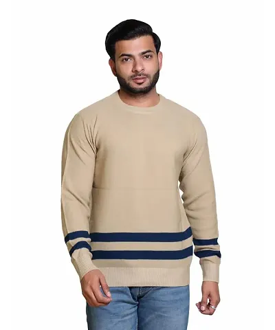 Stylish Acrylic Solid Long Sleeves Pullover Sweater For Men