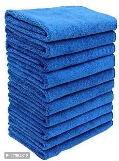 Stylish Blue Microfiber Cleaning Towels Durable And Long Lasting Pack Of 10-thumb0
