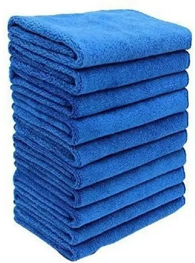 Stylish Blue Microfiber Cleaning Towels Durable And Long Lasting Pack Of 10