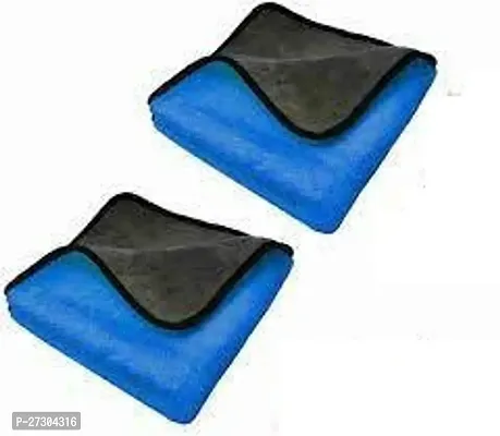 Stylish Blue Microfiber Cleaning Towels Durable And Long Lasting Pack Of 2-thumb0