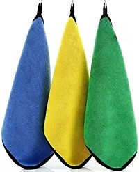 Stylish Green Microfiber Cleaning Towels Durable And Long Lasting Pack Of 3-thumb1