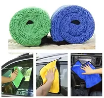 Stylish Green Microfiber Cleaning Towels Durable And Long Lasting Pack Of 3-thumb2