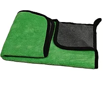 Stylish Green Microfiber Cleaning Towels Durable And Long Lasting Pack Of 2-thumb3