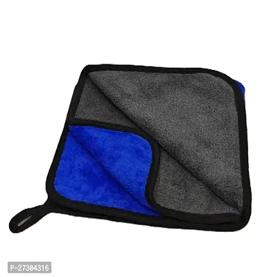 Stylish Blue Microfiber Cleaning Towels Durable And Long Lasting Pack Of 2-thumb2