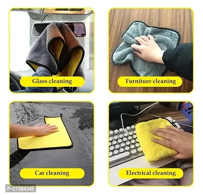 Stylish Yellow Microfiber Cleaning Towels Durable And Long Lasting Pack Of 1-thumb5