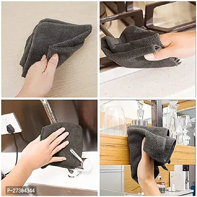 Stylish Grey Microfiber Cleaning Towels Durable And Long Lasting Pack Of 1-thumb4