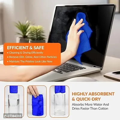 Stylish Blue Microfiber Cleaning Towels Durable And Long Lasting Pack Of 10-thumb2
