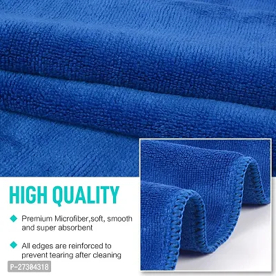 Stylish Blue Microfiber Cleaning Towels Durable And Long Lasting Pack Of 10-thumb5