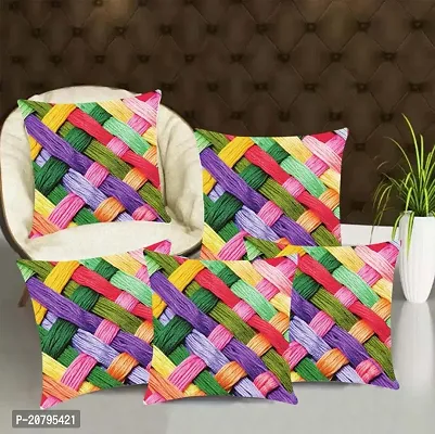 Stylish Multicoloured Jute Cotton Printed Cushion Covers