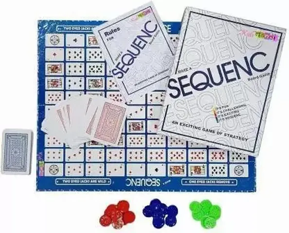 Sequence Board Game Make 5 in a Row Family Games for Adults and Kids Board Game for Family