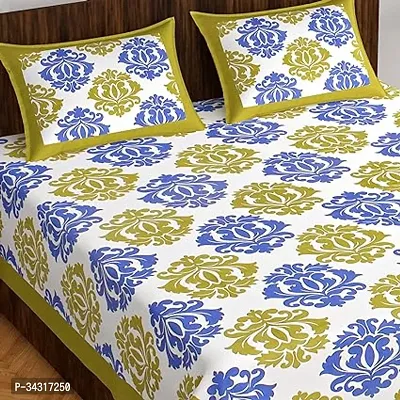 240-Double Bedsheet With Two Pillow Cover King Size Floral Print-thumb0