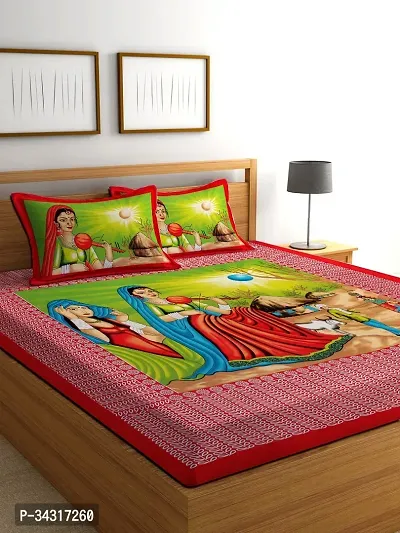 240-Double Bedsheet With Two Pillow Cover King Size Couple print