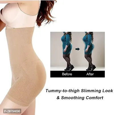 Classic Womens Cotton Lycra Tummy Control 4-in-1 Blended High Waist Tummy and Thigh Shapewear-thumb2