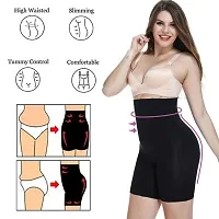 Women Cotton Lycra Tummy Control 4-In-1 Blended High Waist Tummy  Thigh Shapewear-thumb1