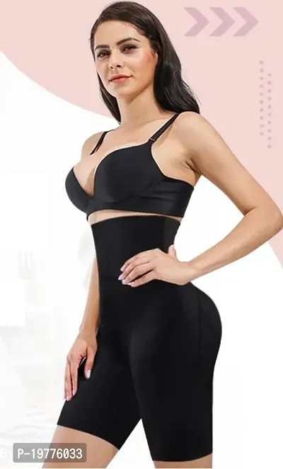 Women Cotton Lycra Tummy Control 4-in-1 Blended High Waist Tummy And Thigh Shapewear-thumb0