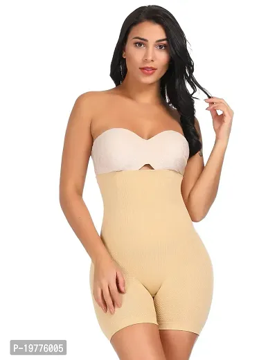 Women Cotton Lycra Tummy Control 4-in-1 Blended High Waist Tummy And Thigh Shapewear-thumb0