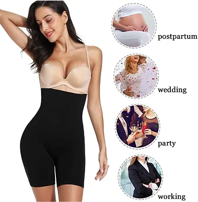 Classic Womens Lycra Tummy Control 4-in-1 Blended High Waist Tummy and Thigh Shapewear