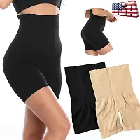 Women Cotton Lycra Tummy Control 4-in-1 Blended High Waist Tummy And Thigh Shapewear-thumb2