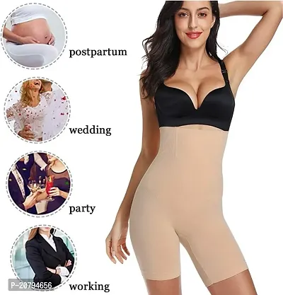 Classic Womens Cotton Lycra Tummy Control 4-in-1 Blended High Waist Tummy and Thigh Shapewear