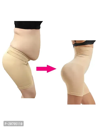 Classic Womens Cotton Lycra Tummy Control 4-in-1 Blended High Waist Tummy and Thigh Shapewear-thumb3