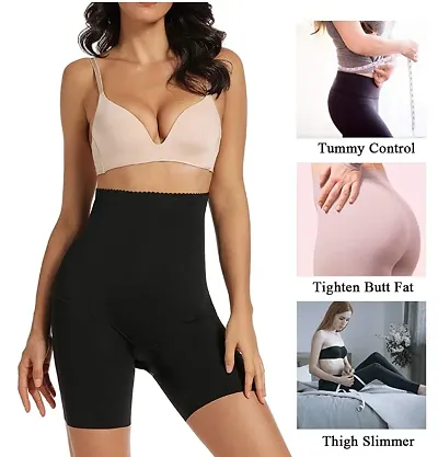 Classic Womens Lycra Tummy Control 4-in-1 Blended High Waist Tummy and Thigh Shapewear