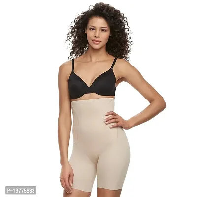 Women Cotton Lycra Tummy Control 4-in-1 Blended High Waist Tummy And Thigh Shapewear-thumb0