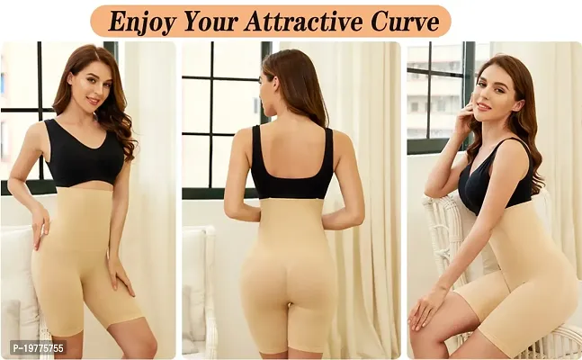 Women Cotton Lycra Tummy Control 4-in-1 Blended High Waist Tummy And Thigh Shapewear-thumb0