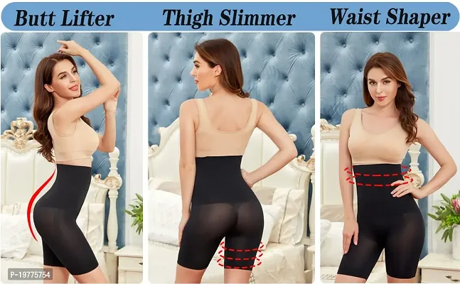 Women Cotton Lycra Tummy Control 4-in-1 Blended High Waist Tummy And Thigh Shapewear-thumb0