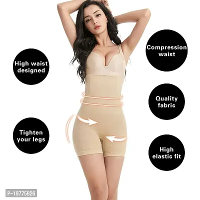 Women Cotton Lycra Tummy Control 4-in-1 Blended High Waist Tummy And Thigh Shapewear