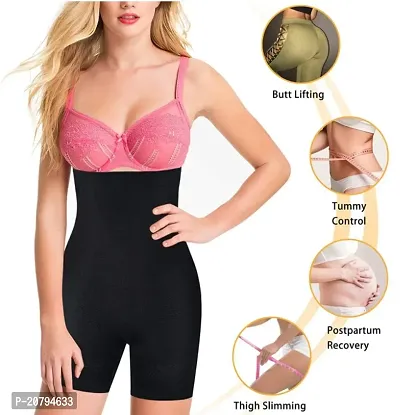 Classic Womens Cotton Lycra Tummy Control 4-in-1 Blended High Waist Tummy and Thigh Shapewear-thumb0